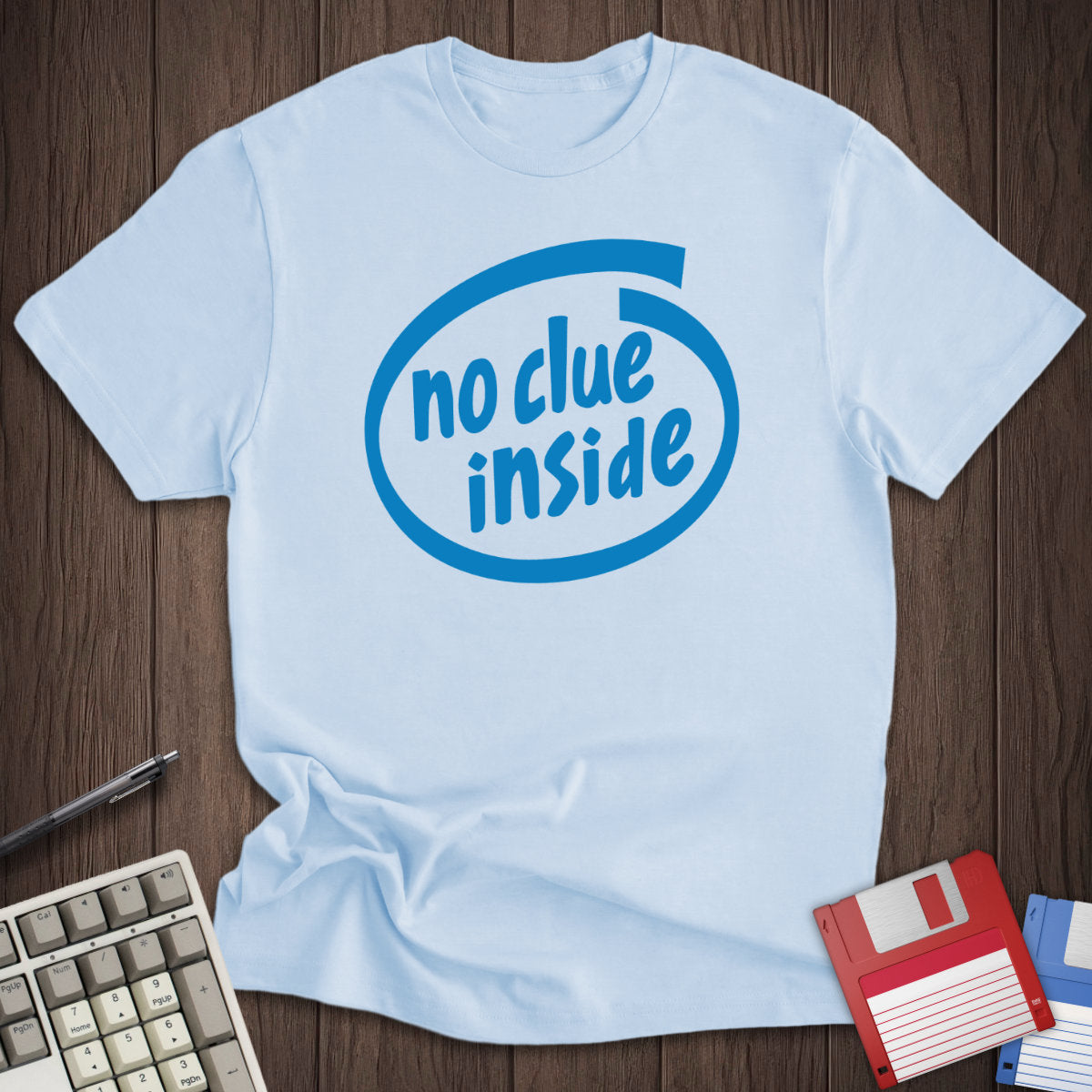 No Clue Inside Intel Parody Tee