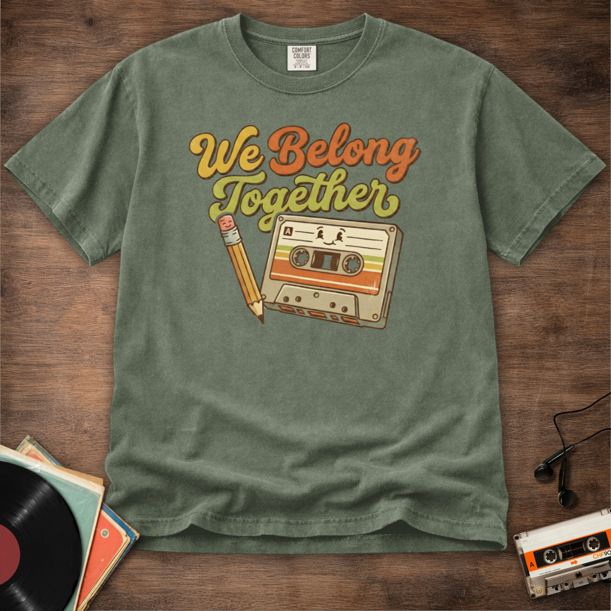 We Belong Together Cassette And Pencil Tee