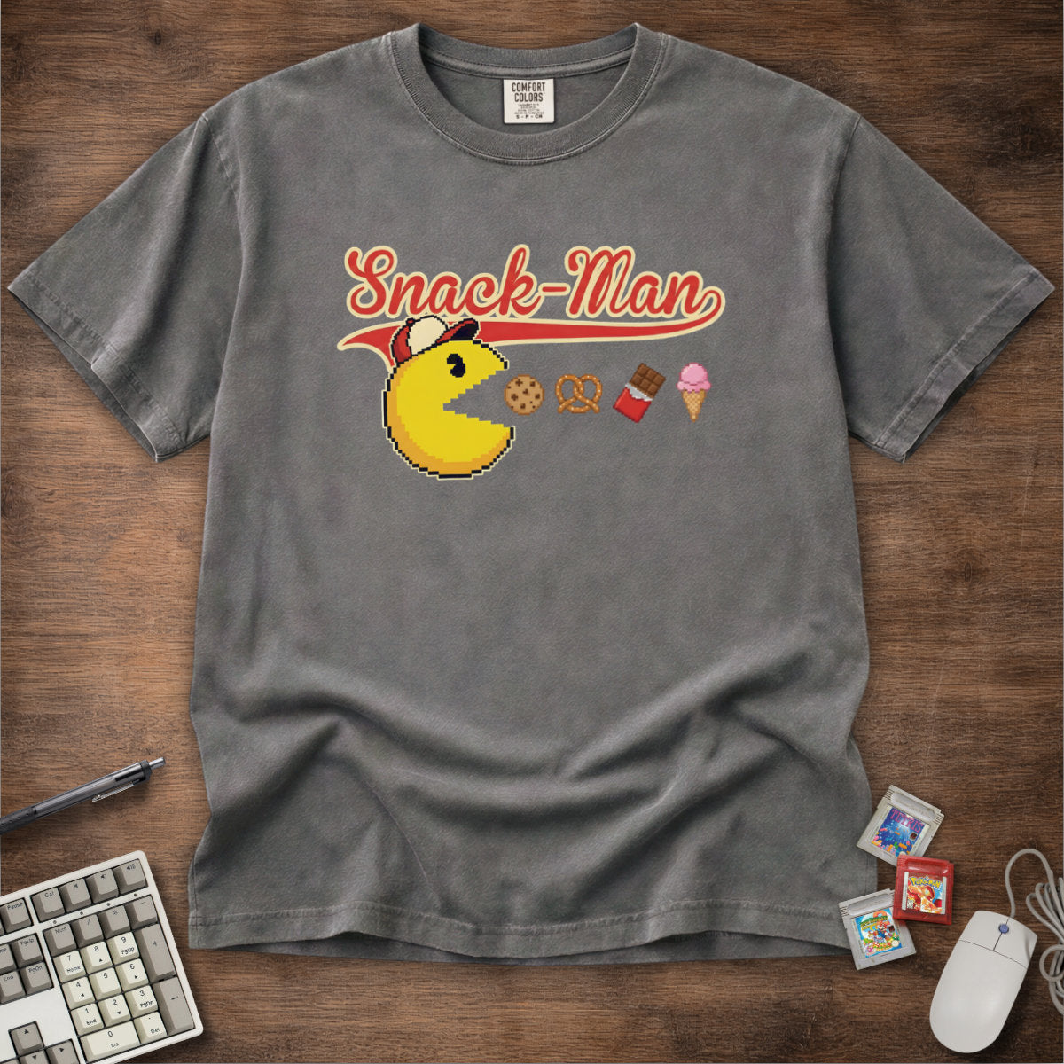 Snack-Man Retro Game Parody Tee
