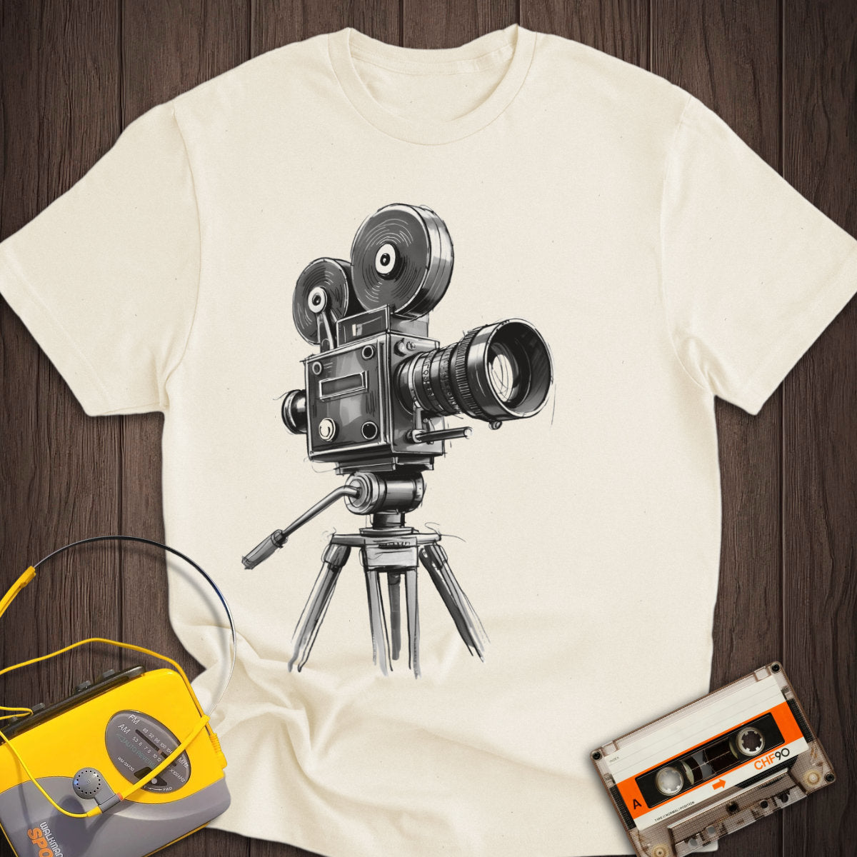 Old Movie Camera Tee
