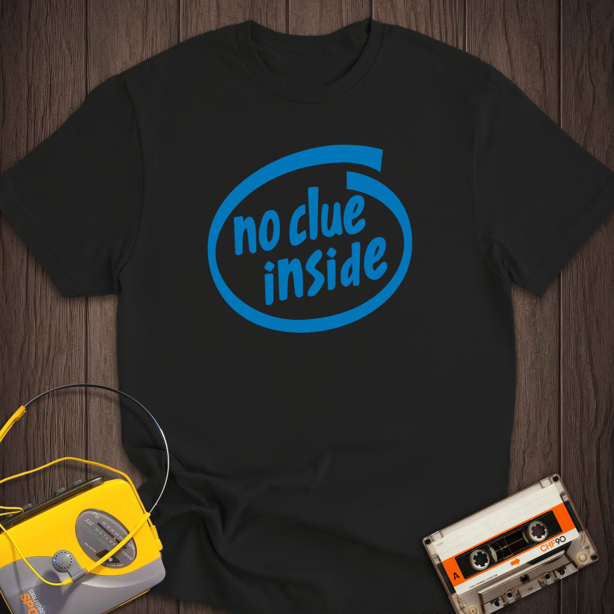 No Clue Inside Intel Parody Tee