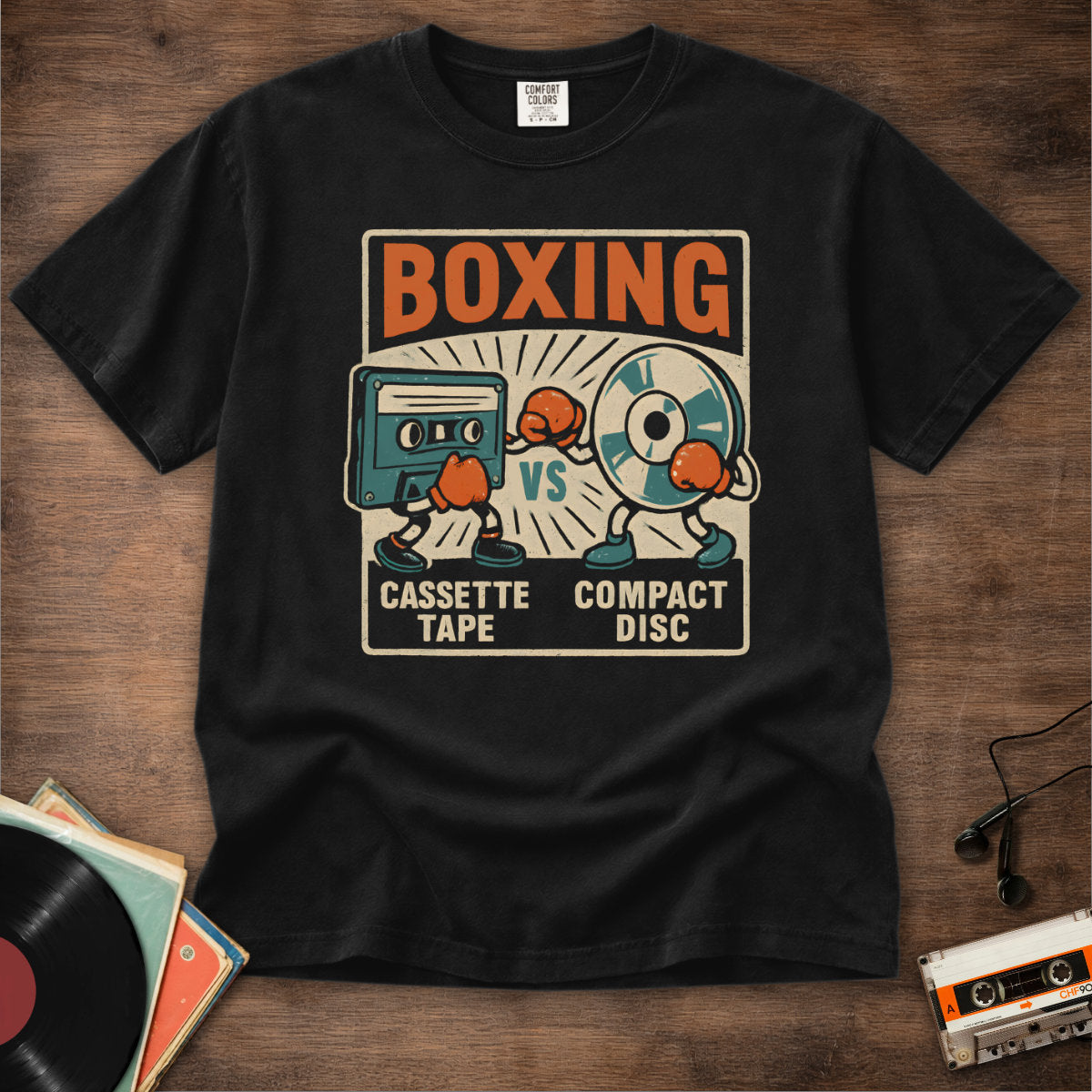 Cassette Tape vs Compact Disc Tee