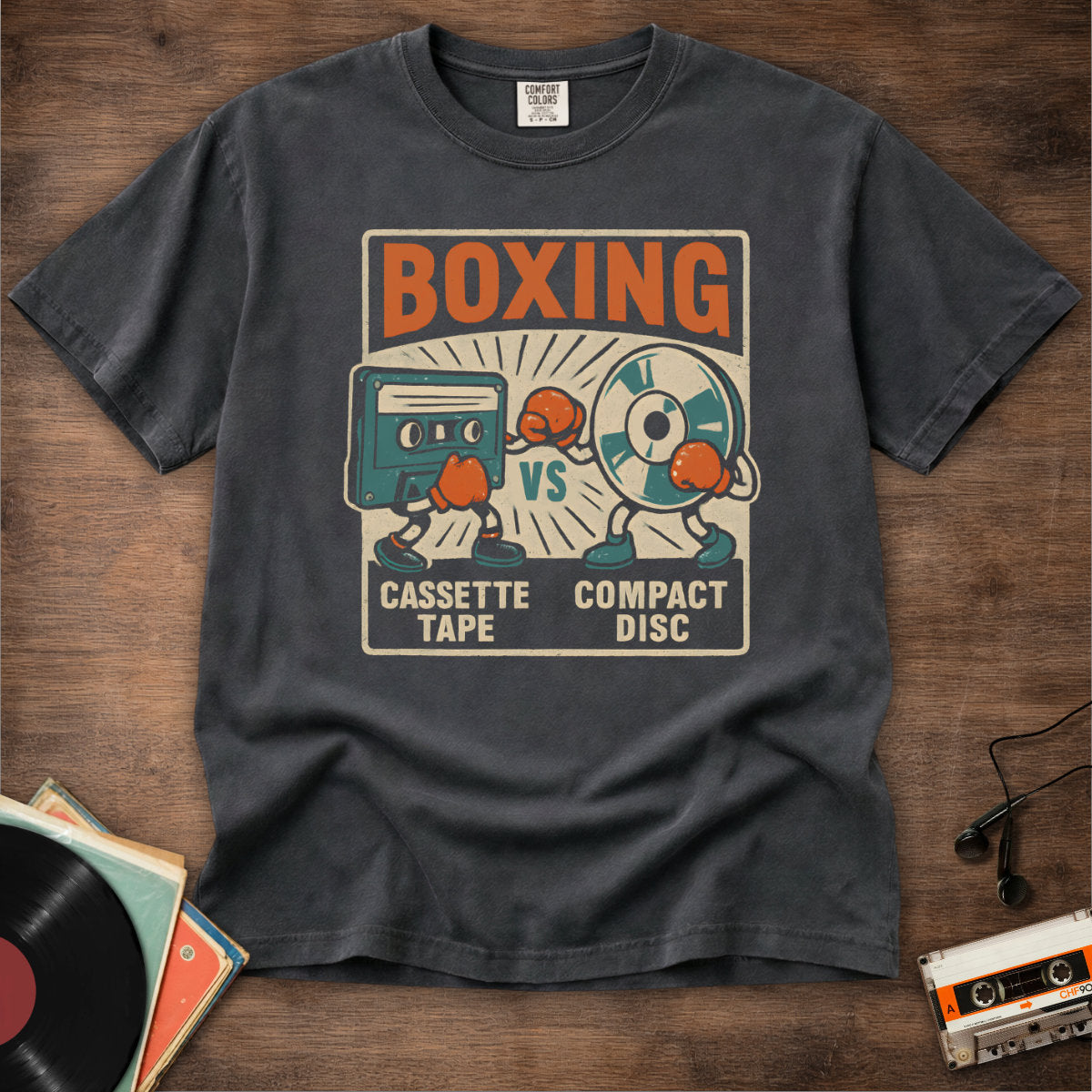 Cassette Tape vs Compact Disc Tee