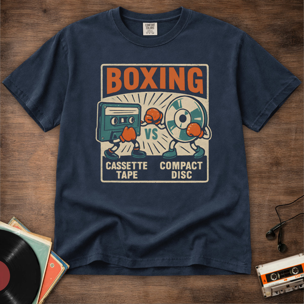 Cassette Tape vs Compact Disc Tee