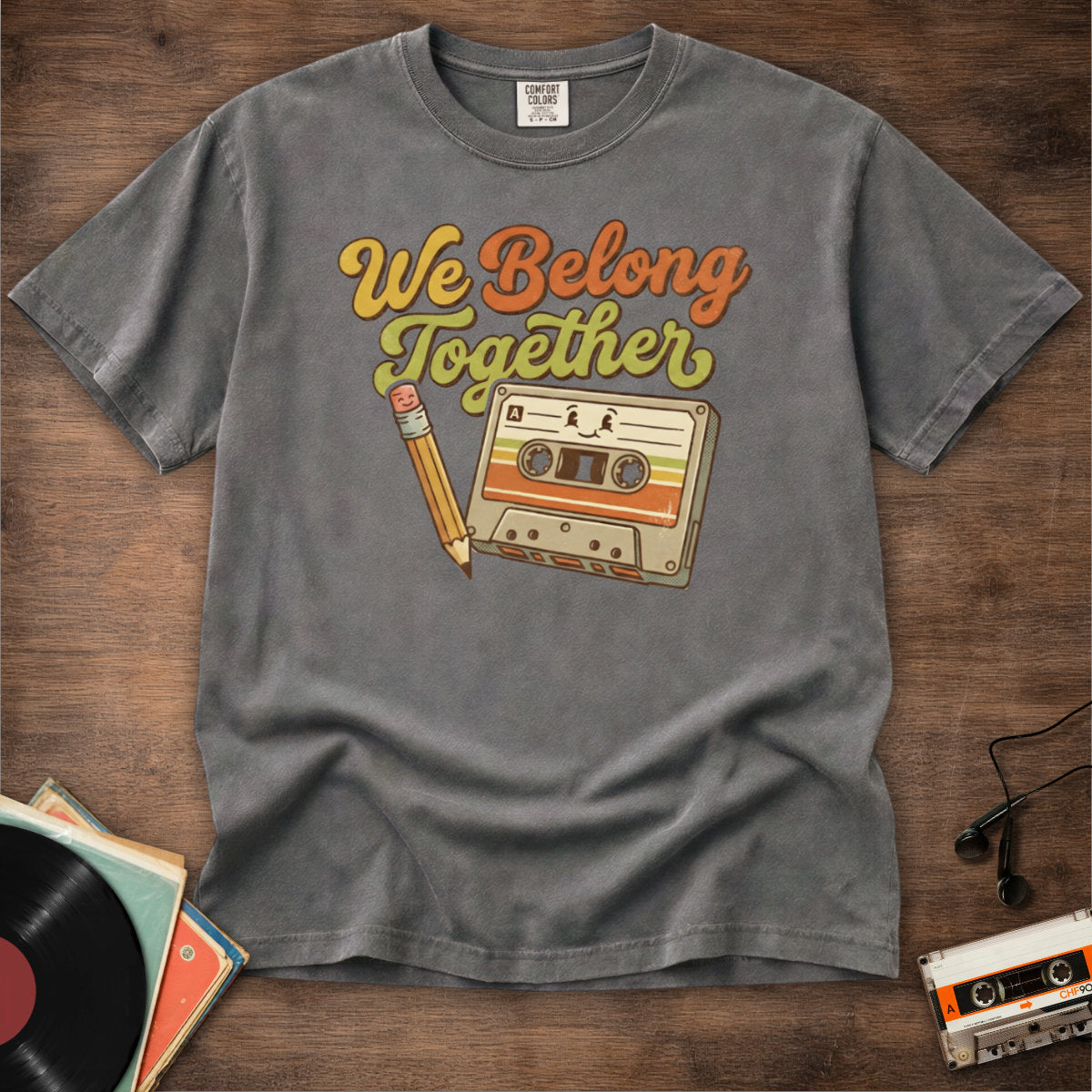 We Belong Together Cassette And Pencil Tee