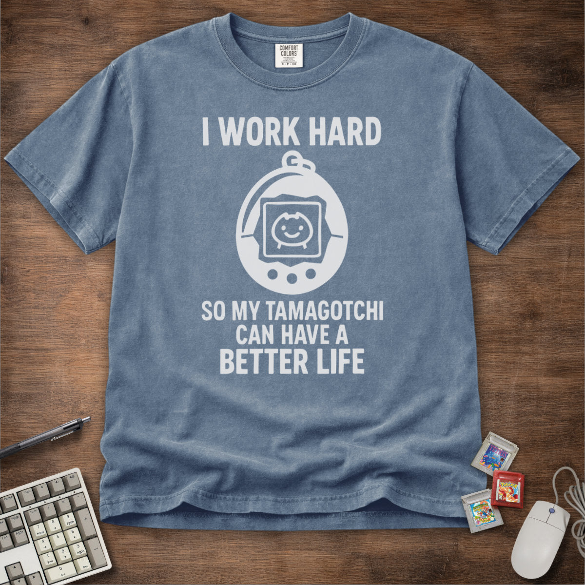 Work Hard For Tamagotchi Tee