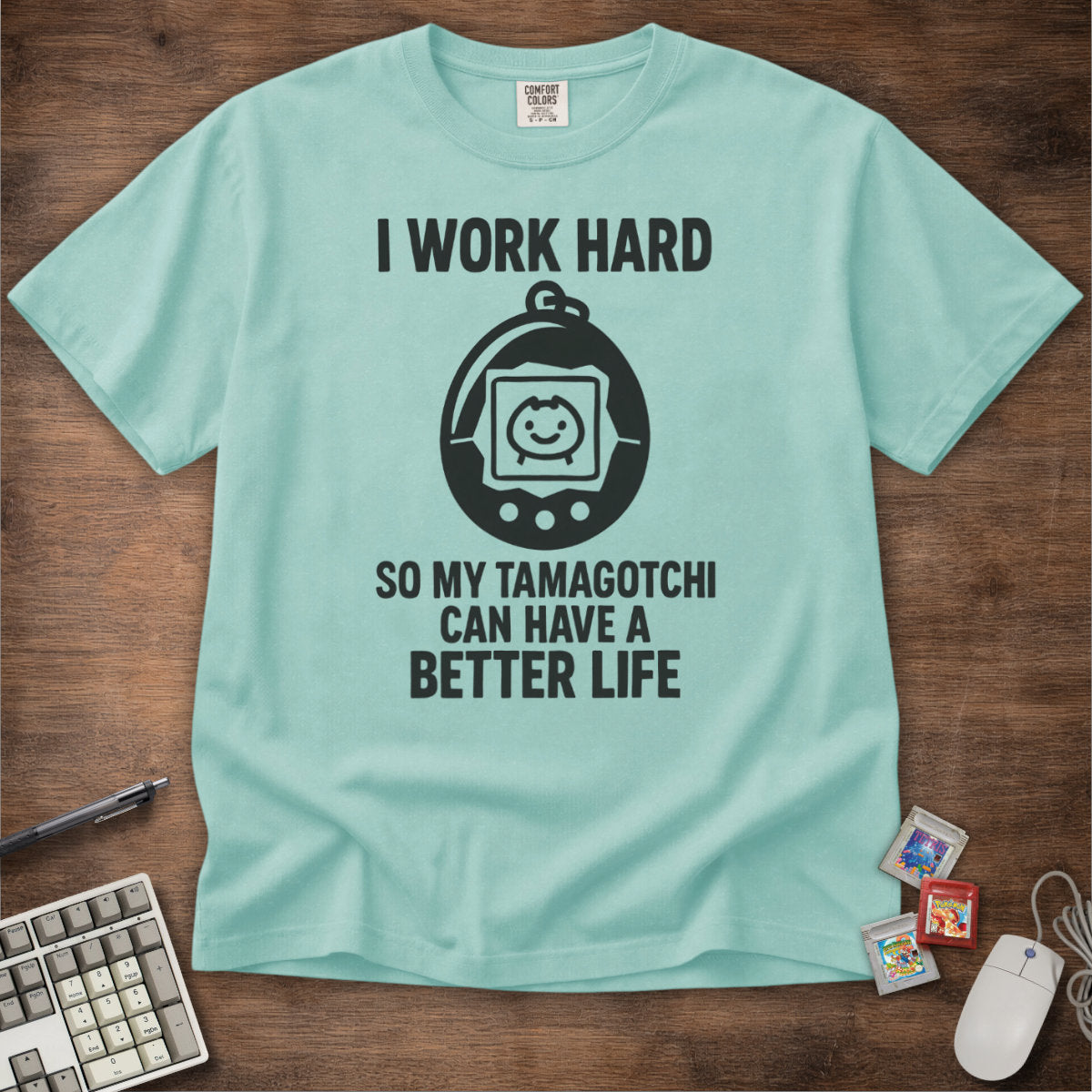 Work Hard For Tamagotchi Tee