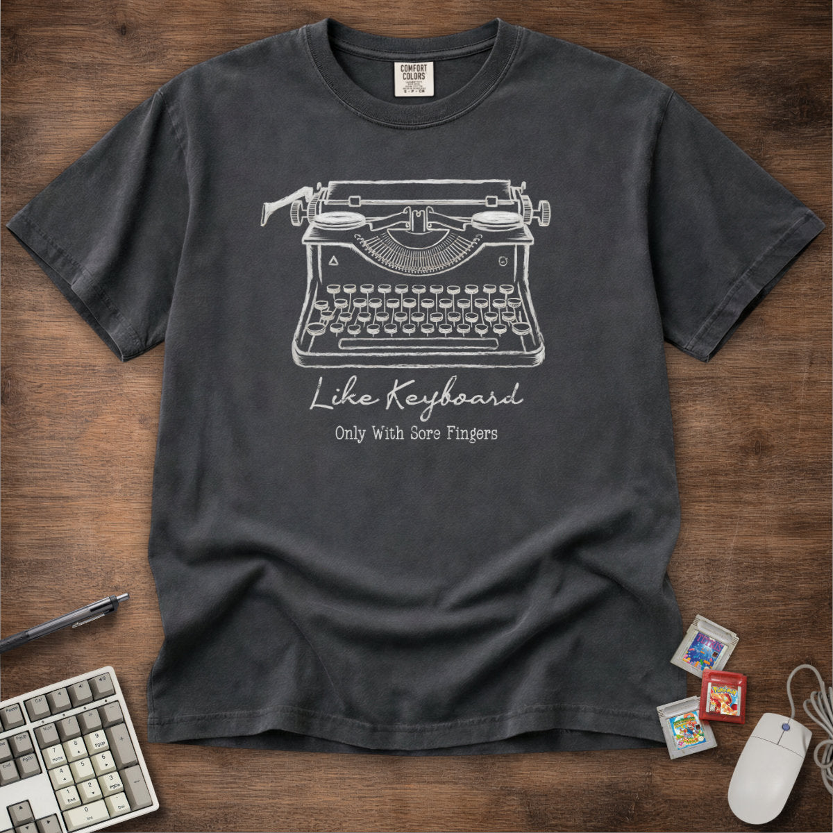 With Sore Fingers Typewriter Tee