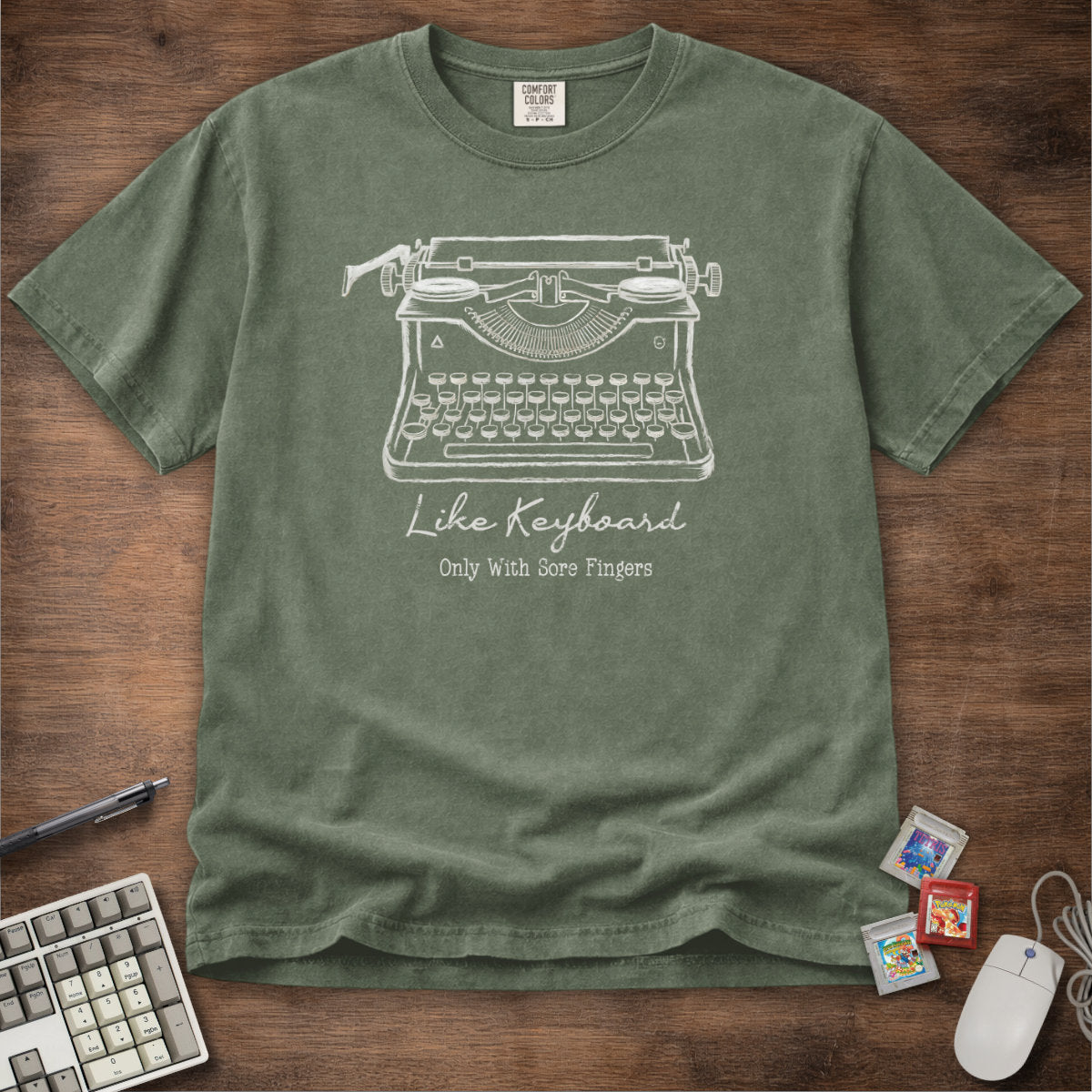 With Sore Fingers Typewriter Tee